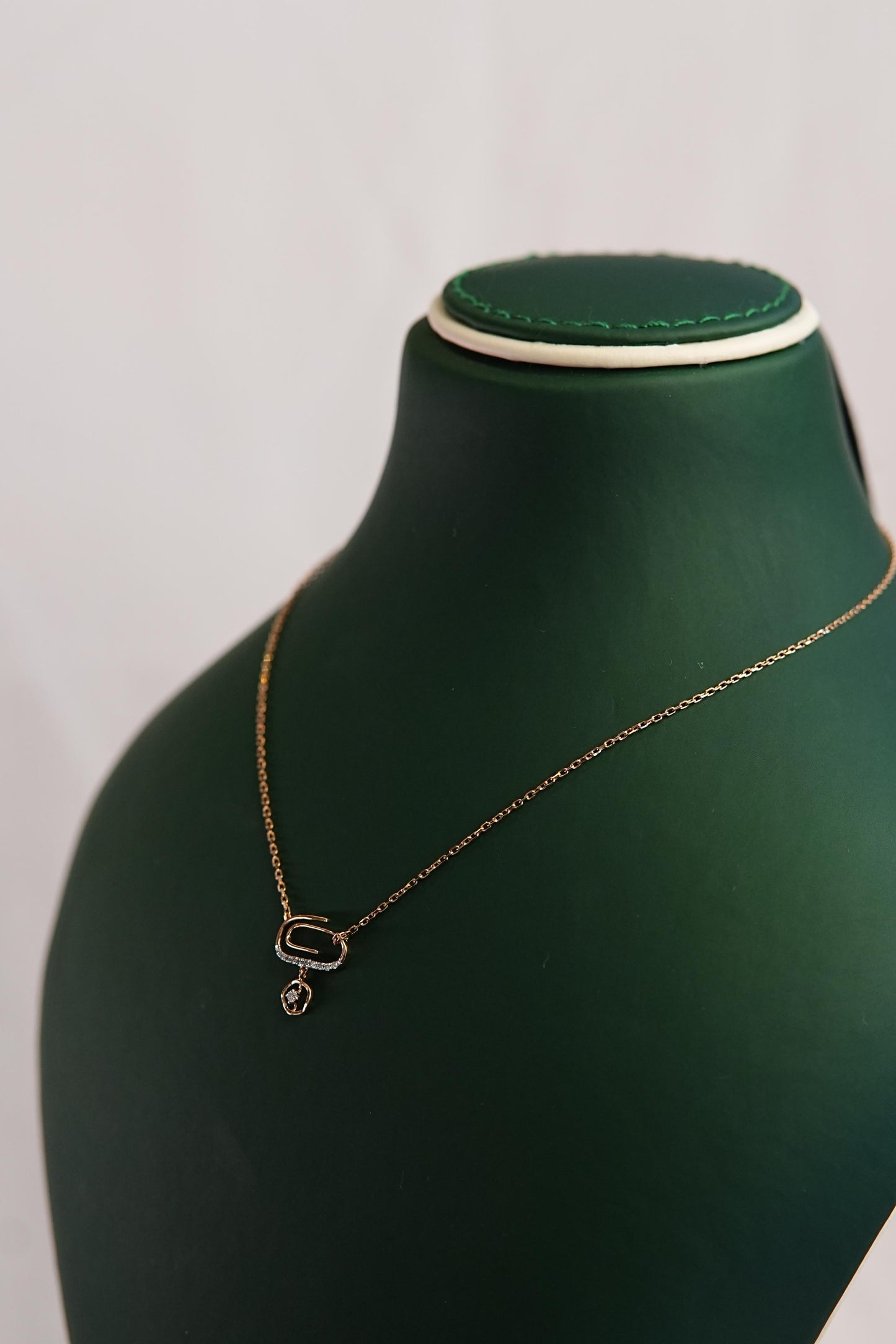 Elegant Diamond Necklace in Loop Shape